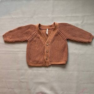 Handmade Wild Wawa Cardigan, 2-3y, 100% cotton, Color: pecan